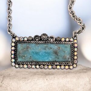 TURQUOISE BAR NECKLACE 18" - 20"